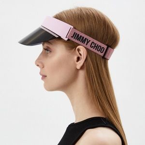 Jimmy Choo Pink Glitter Sun Visor